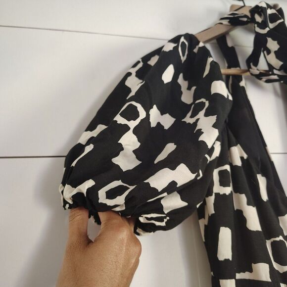 ASTR The Label Halter Cutout Midi Dress Small Puff Sleeve Open Back - Picture 7 of 11